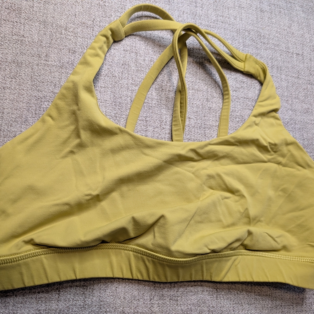 Lululemon Energy Bra Olive Green Strappy Sports Bra
